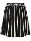 Off-white Contrasting Pleated Skirt In Black
