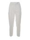 LEQARANT LEQARANT WOMEN'S WHITE COTTON PANTS,2944237709 38