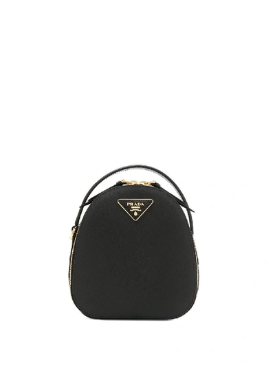 Prada Small Saffiano Leather Backpack In Black