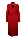 BALENCIAGA RED WOOL COAT,479864TFU076400