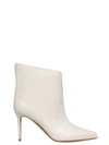 ALEXANDRE VAUTHIER WHITE LEATHER ANKLE BOOTS,ALEXLOW90XDIRTYWHITENAPPA