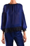 PINKO PINKO WOMEN'S BLUE VISCOSE BLOUSE,1G13HV5816GZ1 42