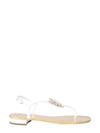 GIUSEPPE ZANOTTI WHITE LEATHER SANDALS,E900005001