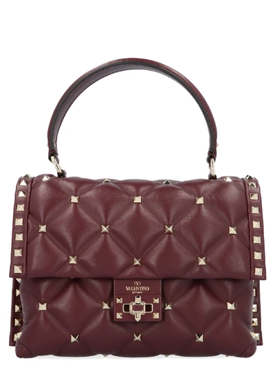 Valentino Garavani Burgundy Leather Handbag