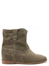 Isabel Marant Crisi Low Heels Ankle Boots In Brown Suede In Beige