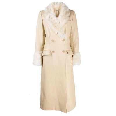 Miu Miu Women's Beige Leather Coat