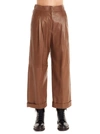 BRUNELLO CUCINELLI BRUNELLO CUCINELLI WOMEN'S BROWN LEATHER trousers,MONAGP6925C6067 40