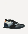 Valentino Garavani Rockrunner Leather Camouflage Sneakers In Black