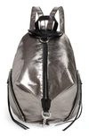 Rebecca Minkoff Julian Metallic Nylon Backpack In Gunmetal