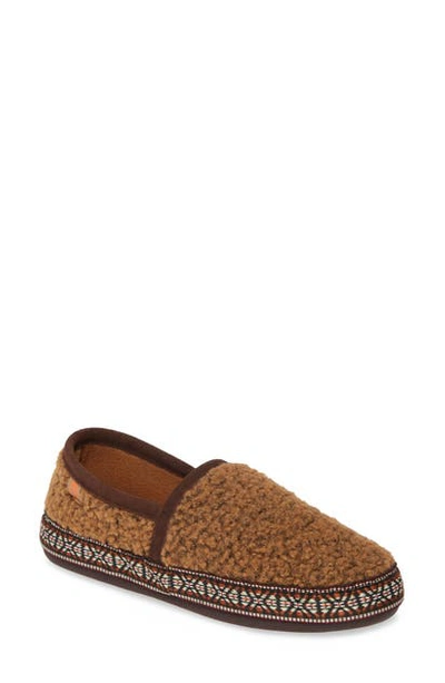 Acorn Woven Trim Moc Slipper In Buckskin