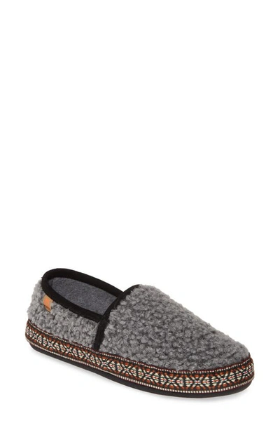 Acorn Woven Trim Moc Slipper In Stormy Grey