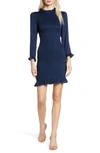 ALI & JAY INVITES ONLY SMOCKED LONG SLEEVE MINIDRESS,707-0520