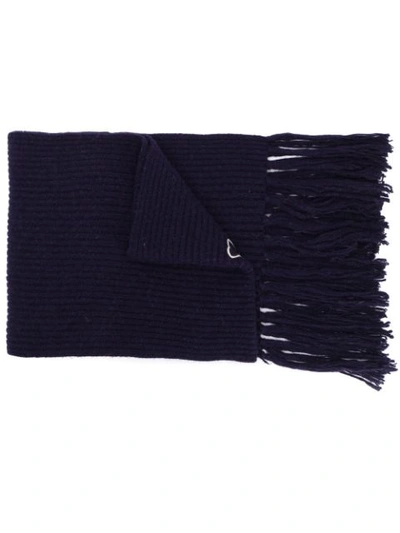 Ami Alexandre Mattiussi Ribbed Scarf Ami De Coeur Patch In Blue