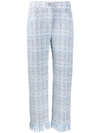 BALMAIN BALMAIN TWEED CROPPED TROUSERS - 蓝色