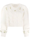 ALESSANDRA RICH ALESSANDRA RICH CABLE KNIT JUMPER - 白色