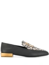 Ferragamo Gancini Mirrored-heel Loafers In Black