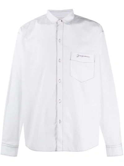 Jacquemus Embroidered Logo Shirt In White