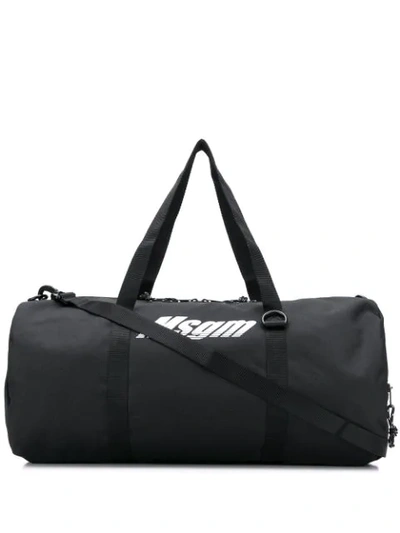 Msgm Men's Fitness Gym Sports Shoulder Bag In Black