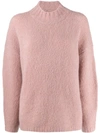3.1 Phillip Lim Oversized Mock-neck Bouclé Sweater In Dusty Rose