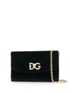 DOLCE & GABBANA EMBELLISHED LOGO CROSSBODY BAG