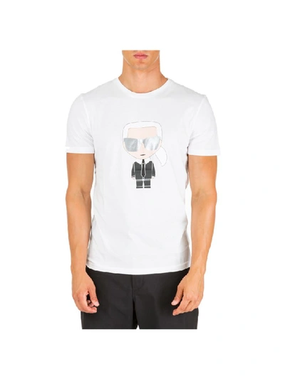 Karl Lagerfeld Men's Short Sleeve T-shirt Crew Neckline Jumper K/ikonik In White