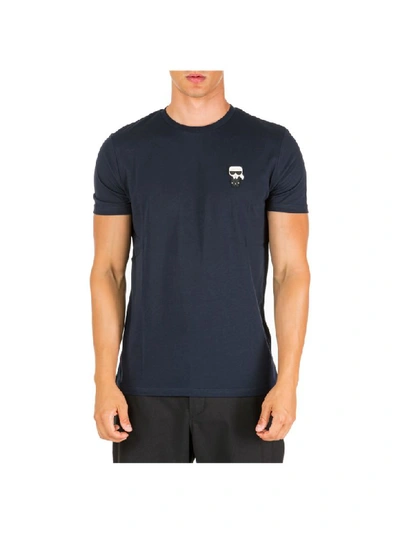 Karl Lagerfeld Men's Short Sleeve T-shirt Crew Neckline Jumper K/ikonik In Blue