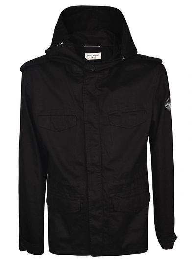 Saint Laurent Hooded Jacket In Black