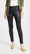 Ag Womens Leatherette Super Black Legging Ankle Leather-look Super-skinny Mid-rise Jeans 29 In Leatherette Light Super Black