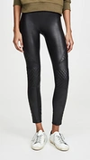 Spanx Faux-leather Mid-rise Leggings In Very Black