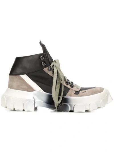 Rick Owens Tractor Platform Trainers In Black ,neutral