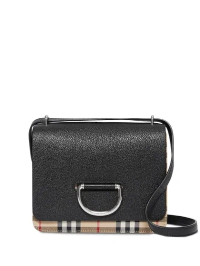 Burberry The Small Leather And Vintage Check D In Schwarz