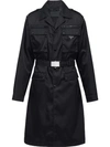 Prada Black Nylon Gabardine Coat