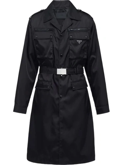 Prada Black Nylon Gabardine Coat