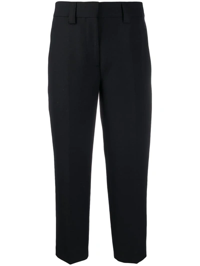Acne Studios High-rise Cropped Trousers In Black