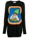 MOSCHINO GRAPHIC PRINT KNITTED SWEATER DRESS