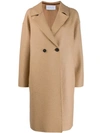Harris Wharf London Double-breasted Buttoned Coat In Neutrals