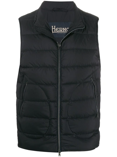 Herno Legend Matte Nylon Down Puffer Vest In Black