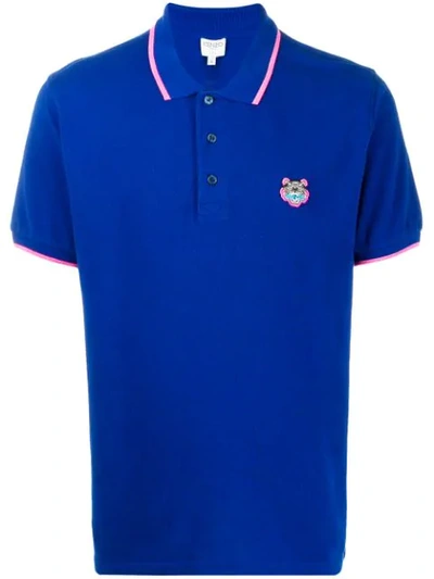 Kenzo Men's Tiger Crest Polo Shirt In Blue