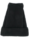 YOHJI YAMAMOTO RIBBED KNIT BEANIE