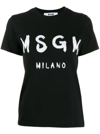 Msgm T-shirt With Logo In Black