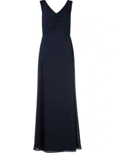 Amsale V-neck Evening Gown - 蓝色 In Blue