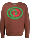 GUCCI GUCCI INTERLOCKING G PRINT SWEATSHIRT - 棕色