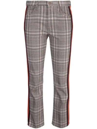 Mother Insider Plaid Kick Flare Cropped Trousers In Multi