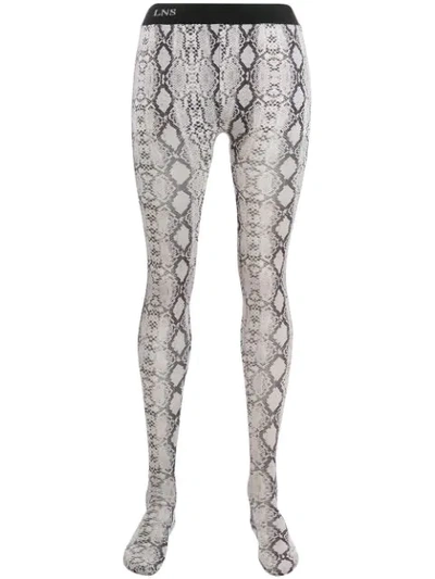 Laneus Snakeskin Print Tights In Neutrals