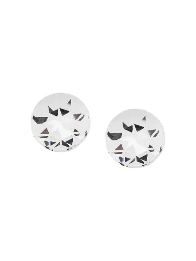 Saint Laurent Smoking Stud Earrings - 白色 In White