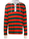 LOEWE LOEWE CONTRAST HOOD STRIPED JUMPER - 橘色