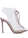 GIANVITO ROSSI CLEAR LACE-UP BOOTIES