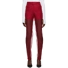 HELMUT LANG HELMUT LANG RED STRAIGHT ORGANZA TROUSERS