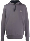PS BY PAUL SMITH PS PAUL SMITH EMBROIDERED LOGO HOODIE - 灰色