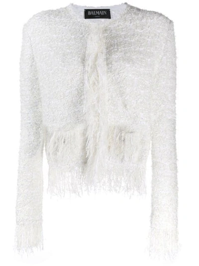 Balmain Tweed Fringed Jacket - 白色 In White